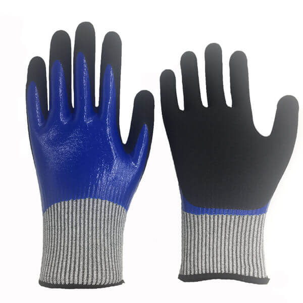 Nitrile Double Coated safety gloves for cutting
