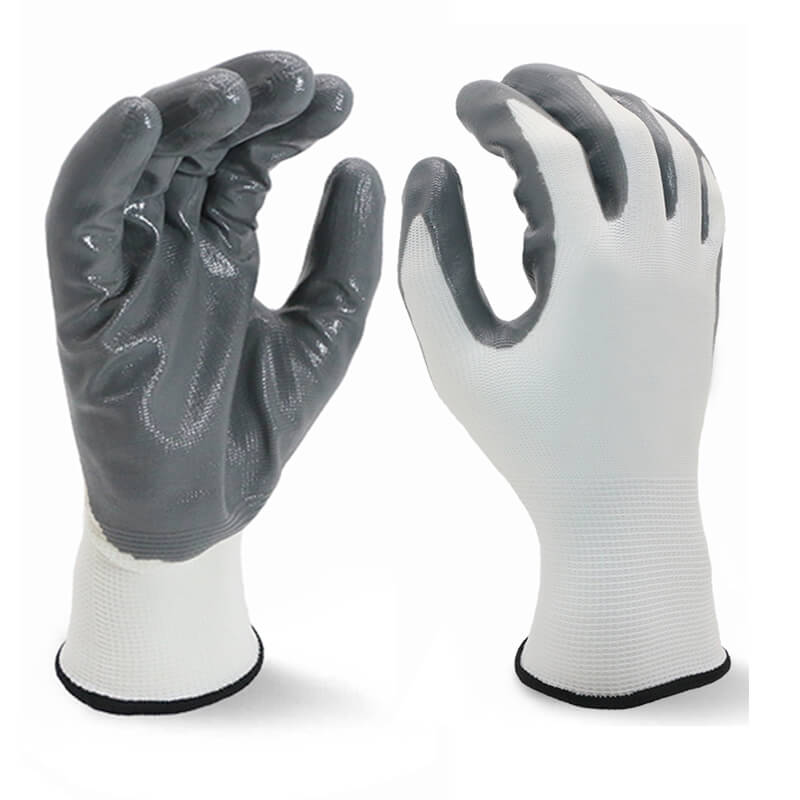 nitrile dipped work gloves