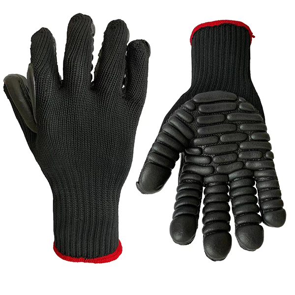 7G Polyester seamless liner foam latex reinforcements palm anti vibration gloves